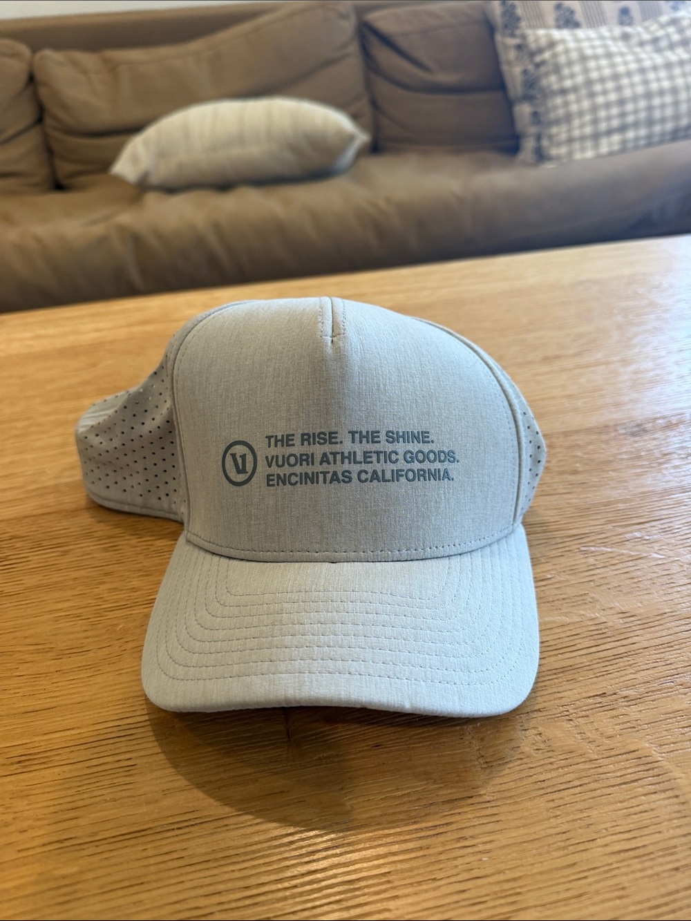 Vuori Light Gray Athletic Cap with Logo